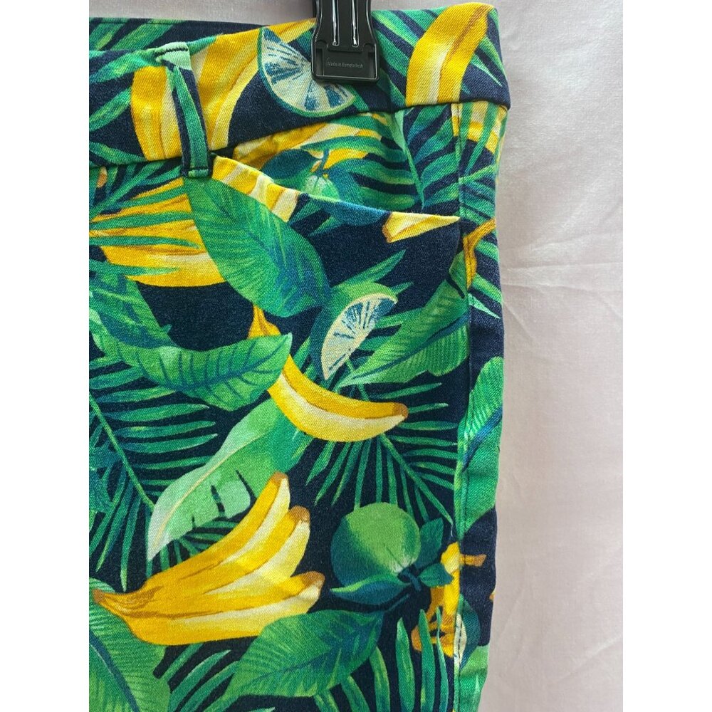 Old Navy Women's Size 18  Banana Lime Tropical Pixie Ankle Pants - Picture 3 of 13